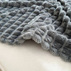 Artificial Rabbit Plush Plaid Blanket