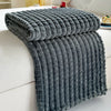 Artificial Rabbit Plush Plaid Blanket