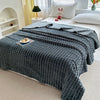 Artificial Rabbit Plush Plaid Blanket