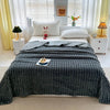 Artificial Rabbit Plush Plaid Blanket