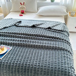 Artificial Rabbit Plush Plaid Blanket