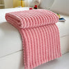 Artificial Rabbit Plush Plaid Blanket