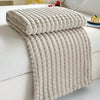 Artificial Rabbit Plush Plaid Blanket